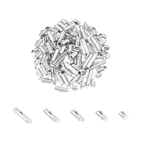 UNICRAFTALE 100 Stk Aufschiebbare Endkappen Verschluss 5 Größen Edelstahl Rohr Endstück Schieber Endkappen Crimp Abschlussverschlüsse Verschluss Für Rocailles Perlenwebstühle Mehrsträngige Halsketten von UNICRAFTALE