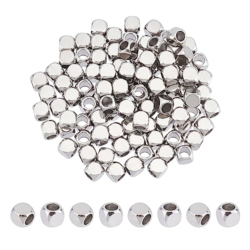UNICRAFTALE 100 Stk 4mm Edelstahl Perlen Würfelperlen Abstandsperlen zum Auffädeln Metall Zwischenperlen Quadratische Perlen Für Herstellung DIY Armbänder Halsketten Schmuck UNICRAFTALE 100 Stk 4mm Edelstahl Perlen Würfelperlen Abstandsperlen zum Auffädeln Metall Zwischenperlen Quadratische Perlen Für Herstellung DIY Armbänder Halsketten Schmuck von UNICRAFTALE