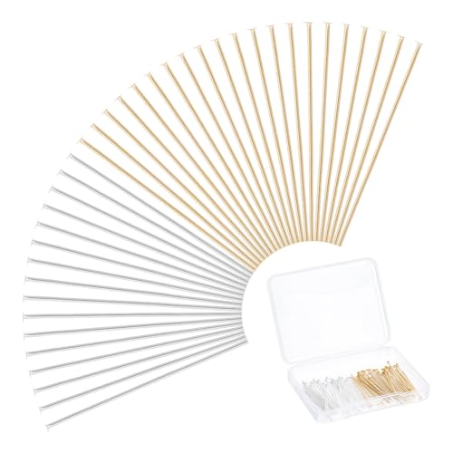 UNICRAFTALE 100 Stück 2 Farben 24K Vergoldet Flachkopfstifte 30mm Gerader Kopfstift Drahtstifte Metal Endkopfstifte Beschläge Drahtkopfstifte Ohrringe DIY Herstellung Stifte Für Die Schmuckherstellung UNICRAFTALE 100 Stück 2 Farben 24K Vergoldet Flachkopfstifte 30mm Gerader Kopfstift Drahtstifte Metal Endkopfstifte Beschläge Drahtkopfstifte Ohrringe DIY Herstellung Stifte Für Die Schmuckherstellung von UNICRAFTALE