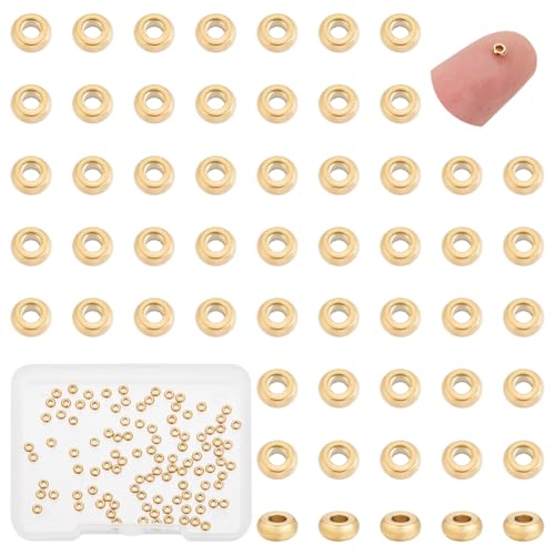 UNICRAFTALE 100 Stück 3mm Flache Runde Perlen Goldene Perlen Abstandsperlen Edelstahl Lose Perlen Rondellperlen Metall Abstandsperlen Glatte Perlen Für Die Herstellung DIY Armbändern Und Halsketten UNICRAFTALE 100 Stück 3mm Flache Runde Perlen Goldene Perlen Abstandsperlen Edelstahl Lose Perlen Rondellperlen Metall Abstandsperlen Glatte Perlen Für Die Herstellung DIY Armbändern Und Halsketten von UNICRAFTALE