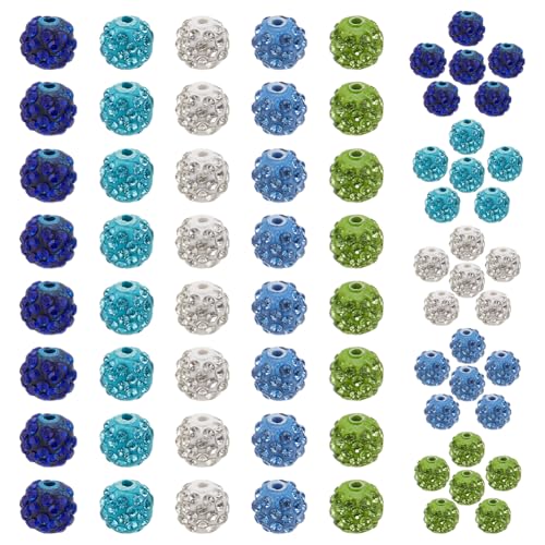 UNICRAFTALE 100 Stück 5 Farben Strassperlen 9-10mm Runde Discokugel Perlen Blaue Strass Tonperlen Bling Glitter Zuckerbällchenperlen Für Halsketten Armbänder Ohrringe Schmuckherstellung UNICRAFTALE 100 Stück 5 Farben Strassperlen 9-10mm Runde Discokugel Perlen Blaue Strass Tonperlen Bling Glitter Zuckerbällchenperlen Für Halsketten Armbänder Ohrringe Schmuckherstellung von UNICRAFTALE