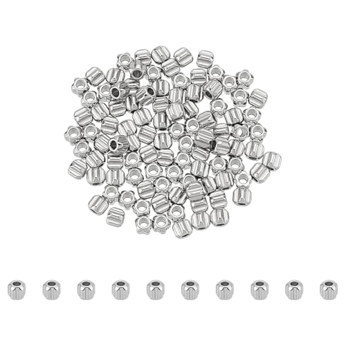 UNICRAFTALE 100 Stück Blumenperlen Edelstahl Abstandsperlen Metallverbindungsperlen Lose Perlen Kleine Perlen 3mm Für Die Herstellung von Halsketten Armbändern Und Schmuck von UNICRAFTALE