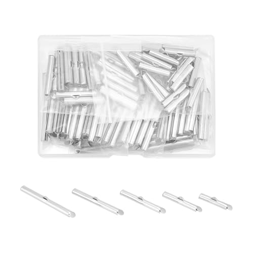 UNICRAFTALE 100 Stück Schiebe Endverschluss 5 Größen Edelstahl Rohr Endstück Schieber Endkappen Crimp Terminatoren Verschluss Für Rocailles Webstühle Mehrsträngige Halsketten Schmuckherstellung von UNICRAFTALE