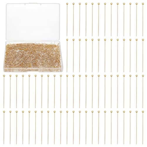 UNICRAFTALE 1000 Stück Kugelkopfstifte 30mm Gerader Kopfstift Goldene Drahtstifte Messing Endkopfstifte Beschläge Drahtkopfstifte Ohrringe DIY Herstellung Stifte Für Die Schmuckherstellung UNICRAFTALE 1000 Stück Kugelkopfstifte 30mm Gerader Kopfstift Goldene Drahtstifte Messing Endkopfstifte Beschläge Drahtkopfstifte Ohrringe DIY Herstellung Stifte Für Die Schmuckherstellung von UNICRAFTALE