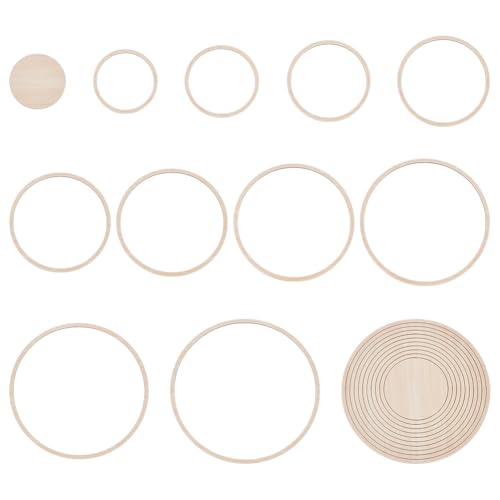 UNICRAFTALE 11 Stück Keramikplatten Formformen Flache Runde Töpferwerkzeuge Holz Konzentrische Geometrische Figuren Schienen Set Tonformen Schalen Slump Form Für DIY Rohling Modellierung 25-35cm von UNICRAFTALE