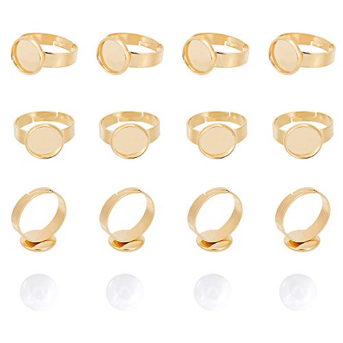 UNICRAFTALE 12 Sets 10mm Tray Golden Verstellbare Fingerring Rohlinge 304 Edelstahl Cabochon Fingerring Lünette Mit Transparente Cabochon Flache Runde Fingerringe Für Fingerring Schmuckherstellung UNICRAFTALE 12 Sets 10mm Tray Golden Verstellbare Fingerring Rohlinge 304 Edelstahl Cabochon Fingerring Lünette Mit Transparente Cabochon Flache Runde Fingerringe Für Fingerring Schmuckherstellung von UNICRAFTALE