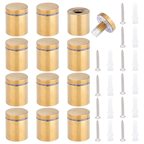 UNICRAFTALE 12 Sets 2 Farben Glas Abstandsschrauben 304 Edelstahl Abstands Befestigungsschrauben 30x25mm Wandschild Abstands Befestigungsmaterial Zum Aufhängen Bilderrahmen, Glaspostern, Spiegeln von UNICRAFTALE