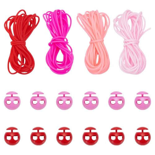 UNICRAFTALE 12 m 4 Farben Maschenstopper Pink Style Halter für Strickmasche PVC Schlauch Synthetik Gummi Kordel Strickschnur Gummischlauch Strick Barber Kordeln Zum Halten von Maschen Armbänder Perlen von UNICRAFTALE