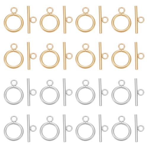 UNICRAFTALE 16 Set 2 Farben Knebelverschlüssen Zur Schmuckherstellung Edelstahl Runde Knebelverschlüsse Verbindungsstücke Metallstangen Und Ringverschlüsse Kleine Schmuckverschlüsse Für Halsketten UNICRAFTALE 16 Set 2 Farben Knebelverschlüssen Zur Schmuckherstellung Edelstahl Runde Knebelverschlüsse Verbindungsstücke Metallstangen Und Ringverschlüsse Kleine Schmuckverschlüsse Für Halsketten von UNICRAFTALE
