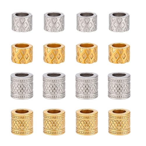 UNICRAFTALE 16 Stück 2 Stile 2 Farben Paracord Perlen Geriffelte Säulenperlen Metall Lanyard Perlen Säulen Abstandshalterperlen Edelstahl Europäische Perlen Perlen Für Die Herstellung von Armbändern UNICRAFTALE 16 Stück 2 Stile 2 Farben Paracord Perlen Geriffelte Säulenperlen Metall Lanyard Perlen Säulen Abstandshalterperlen Edelstahl Europäische Perlen Perlen Für Die Herstellung von Armbändern von UNICRAFTALE
