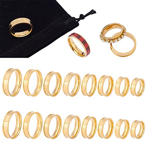 UNICRAFTALE 16 Stück Goldener Blanker Kernring 8 Größen Edelstahl Gerillter Ring Mit Samtbeuteln Runder Leerer Ring Für Einlegeringe Schmuckbandherstellung Und Geschenkgröße 5 14 UNICRAFTALE 16 Stück Goldener Blanker Kernring 8 Größen Edelstahl Gerillter Ring Mit Samtbeuteln Runder Leerer Ring Für Einlegeringe Schmuckbandherstellung Und Geschenkgröße 5 14 von UNICRAFTALE