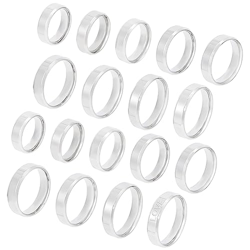 UNICRAFTALE 18 Stück Edelstahl Rohling Band Ringe 9 Größen Laserbeschriftung Schlichter Rohlinge Fingerring Metall Hypoallergen Ehering Klassischer Schlichter Ring Für Die Schmuckherstellung Geschenk UNICRAFTALE 18 Stück Edelstahl Rohling Band Ringe 9 Größen Laserbeschriftung Schlichter Rohlinge Fingerring Metall Hypoallergen Ehering Klassischer Schlichter Ring Für Die Schmuckherstellung Geschenk von UNICRAFTALE