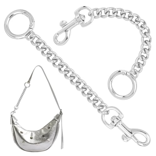 UNICRAFTALE 2 STK Legierungs Taschenkette Platin Taschen Verlängerungsketten 16cm Geldbörsenkette Metall Taschenverlängerung Mit Federtorring Und Drehbarem Karabinerhaken Für Taschengurt Zubehör von UNICRAFTALE