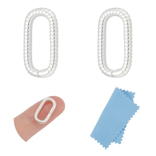 UNICRAFTALE 2 Stück 925 Spring Gate Ringe Aus Sterlingsilber 17.5mm Lang Ovaler Federverschluss Metallfederclips Karabiner Strukturierter Ovaler Federclip Für Halsketten Armbänder Schmuckherstellung UNICRAFTALE 2 Stück 925 Spring Gate Ringe Aus Sterlingsilber 17.5mm Lang Ovaler Federverschluss Metallfederclips Karabiner Strukturierter Ovaler Federclip Für Halsketten Armbänder Schmuckherstellung von UNICRAFTALE