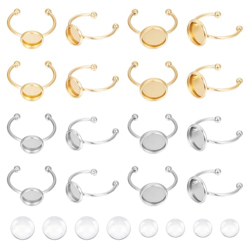 UNICRAFTALE 20 Sets 2 Größen 2 Farben DIY Rohling Manschettenring Herstellung Set Gold Ring Rohlinge Verstellbare Ring Rohlings Basis Mit Cabochons 304 Edelstahl Ring Set Für Schmuckherstellung UNICRAFTALE 20 Sets 2 Größen 2 Farben DIY Rohling Manschettenring Herstellung Set Gold Ring Rohlinge Verstellbare Ring Rohlings Basis Mit Cabochons 304 Edelstahl Ring Set Für Schmuckherstellung von UNICRAFTALE