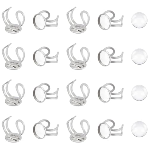 UNICRAFTALE 20 Sets DIY Blanko Fingerringe Mit Kuppel 304 Edelstahl Set Zur Herstellung Offener Manschettenringe Verstellbare Ringrohlinge 14 Mm Basisring Lünettenschale Zur Schmuckherstellung UNICRAFTALE 20 Sets DIY Blanko Fingerringe Mit Kuppel 304 Edelstahl Set Zur Herstellung Offener Manschettenringe Verstellbare Ringrohlinge 14 Mm Basisring Lünettenschale Zur Schmuckherstellung von UNICRAFTALE