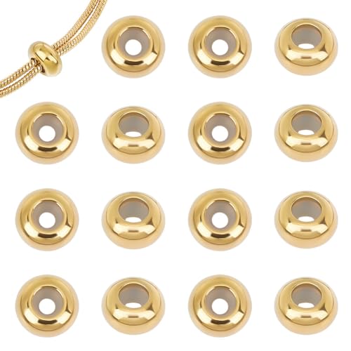 UNICRAFTALE 20 Stück 8 mm Edelstahl Abstandsperlen Mit Gummi Innen Goldene Schieberperlen Metallstopperperlen Runde Positionierungsschieberperlen Rondelle Perlen Für Schmuckzubehör 8 mm UNICRAFTALE 20 Stück 8 mm Edelstahl Abstandsperlen Mit Gummi Innen Goldene Schieberperlen Metallstopperperlen Runde Positionierungsschieberperlen Rondelle Perlen Für Schmuckzubehör 8 mm von UNICRAFTALE