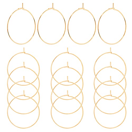 UNICRAFTALE 50Stk Weinglas Charms Ringe 304 Edelstahl Creolen Ohrringe 25mm Weinglas Ringe Gold Ohrringe Rohlinge DIY Ohrringe Zubehör Ohrhaken Für DIY Ohrringe Schmuckherstellung von UNICRAFTALE