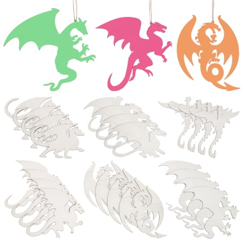 UNICRAFTALE 24 Stück 6 Stile Holzdrachen Ausschnitte Unlackierte Hölzerne Drachen Hängeornamente Drachen Verzierungen Mit Schnur DIY Tierhandwerk Geschenkanhänger Für Heimparty Dekoration Basteln UNICRAFTALE 24 Stück 6 Stile Holzdrachen Ausschnitte Unlackierte Hölzerne Drachen Hängeornamente Drachen Verzierungen Mit Schnur DIY Tierhandwerk Geschenkanhänger Für Heimparty Dekoration Basteln von UNICRAFTALE