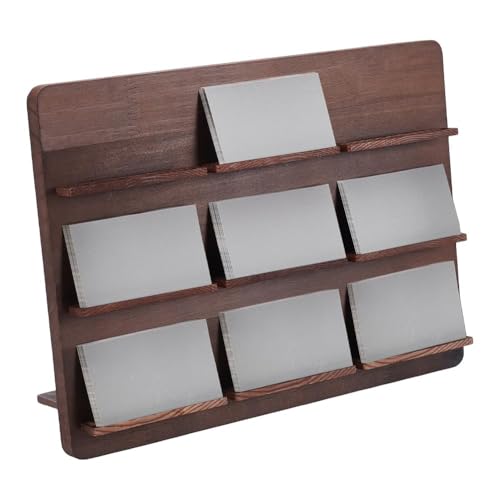 UNICRAFTALE 3 Stufiger Holz Visitenkartenhalter Für Mehrere Karten Für Den Schreibtisch 9 Steckplätze Moderner Kartenständer Für Den Schreibtisch Kartenständerhalter Rechteckig Professioneller Karten von UNICRAFTALE