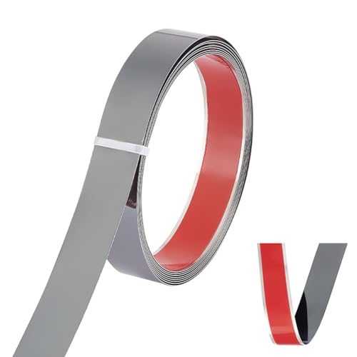 UNICRAFTALE 4 m Wandleiste Edelstahl Selbstklebend Flexibel Zierleiste Schwarze Zierleiste Wandleiste Deckenleiste Abziehen Und Aufkleben Zierleiste Für Wand Spiegel Möbel Türen 30 mm Breit von UNICRAFTALE