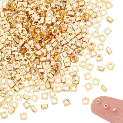 UNICRAFTALE 400 Stück 18 Karat Vergoldete Würfel Abstandsperlen Metallperlen Würfel Lose Perlen Quadratische Winzige Perlen Kleine Würfel Lose Perlen Für DIY Armbänder Schmuckbasteleien 1.2mm UNICRAFTALE 400 Stück 18 Karat Vergoldete Würfel Abstandsperlen Metallperlen Würfel Lose Perlen Quadratische Winzige Perlen Kleine Würfel Lose Perlen Für DIY Armbänder Schmuckbasteleien 1.2mm von UNICRAFTALE