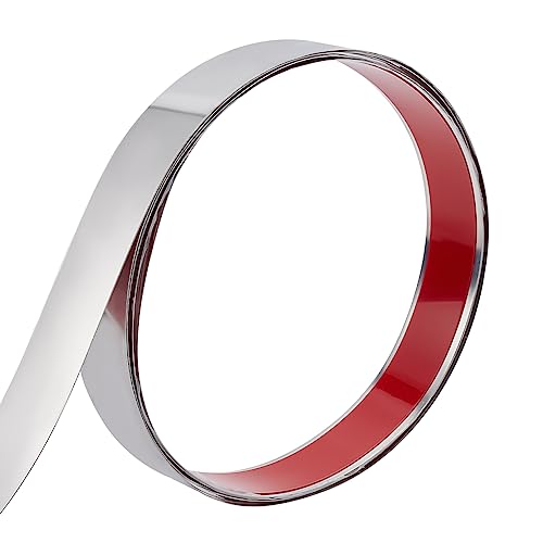 UNICRAFTALE 5 m Wandleiste 201 Edelstahl Abziehen Und Aufkleben Selbstklebende Flexible Zierleiste Wandleiste Für Wand Spiegel Möbel Tür Kleiderschrank Platin Farbe 40 mm Breit von UNICRAFTALE