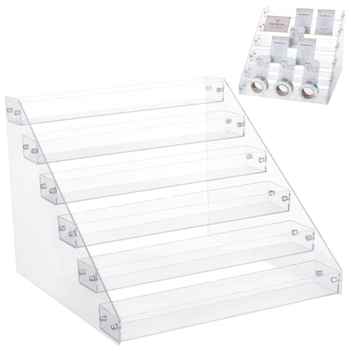 UNICRAFTALE 6 Etagen Transparenter Kunststoff Washi Klebeband Organizer Aufbewahrungsständer Halter Dispenser Schreibtischzubehör Displaybox Für Bastelbedarf von UNICRAFTALE