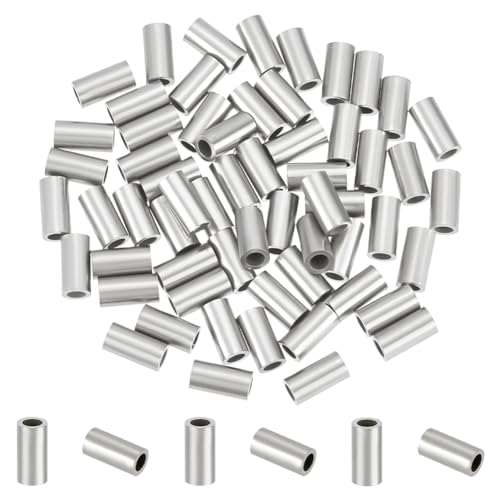 UNICRAFTALE 60 Stk 304 Edelstahl Rohrperlen Metall Gerade Lange Perlen Glatte Lose Rohrperlen Abstandsperlen Perlen Für Armbänder DIY Handwerk Schmuckherstellung 6mm von UNICRAFTALE