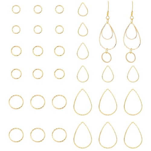 UNICRAFTALE 60 Stück 2 Stile 3 Größen 24K Vergoldet Runde Verbindungsringe Tropfenform Offene Einfassungen Verbindungsringe Ohrringe Perlen Schmuckverbinder Für Armbänder Und Ohrringherstellung UNICRAFTALE 60 Stück 2 Stile 3 Größen 24K Vergoldet Runde Verbindungsringe Tropfenform Offene Einfassungen Verbindungsringe Ohrringe Perlen Schmuckverbinder Für Armbänder Und Ohrringherstellung von UNICRAFTALE