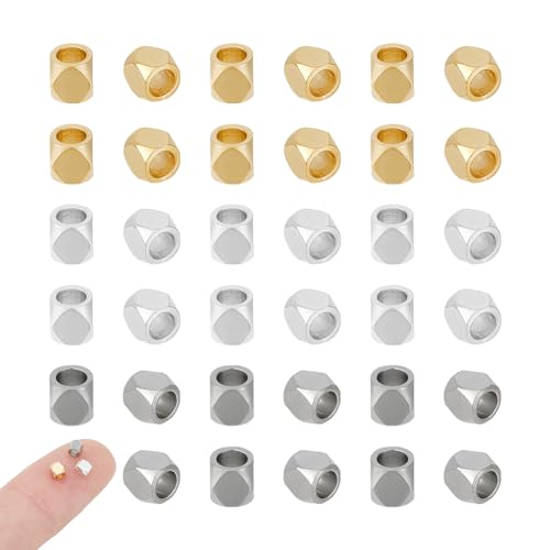 UNICRAFTALE 60 Stück Würfelperlen 3 Farben Edelstahlperlen Würfel Abstandsperlen Metall Glatte Quadratische Lose Perlen Für DIY Armbänder Schmuck Basteln UNICRAFTALE 60 Stück Würfelperlen 3 Farben Edelstahlperlen Würfel Abstandsperlen Metall Glatte Quadratische Lose Perlen Für DIY Armbänder Schmuck Basteln von UNICRAFTALE