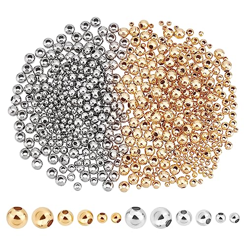 UNICRAFTALE 600Stk 2 Farben 2/3/4mm Klein Runde Abstandsperlen Edelstahl Perlen Rondelle Zwischenperlen Metall Abstandsperlen Mini Lose Perlen Für DIY Armbänder Halsketten Schmuckherstellung UNICRAFTALE 600Stk 2 Farben 2/3/4mm Klein Runde Abstandsperlen Edelstahl Perlen Rondelle Zwischenperlen Metall Abstandsperlen Mini Lose Perlen Für DIY Armbänder Halsketten Schmuckherstellung von UNICRAFTALE