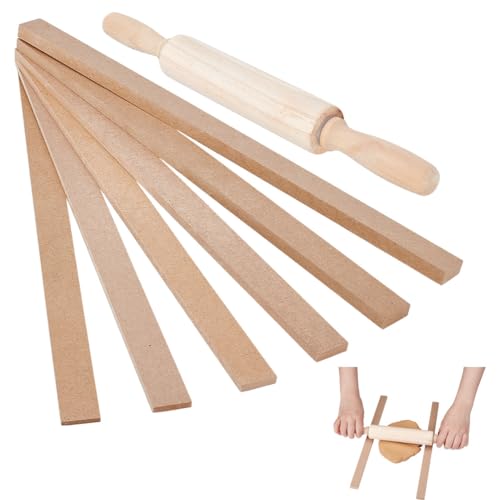 UNICRAFTALE 7 Stück Tonrollenführung Töpferwerkzeuge 6 Größen Führungsstäbe Für Die Tonrolltiefe Und Nudelholz Set Holz Ton Schlammbrettwerkzeuge Für Manuelle Selbstgemachte Ton Geschenkdekoration von UNICRAFTALE
