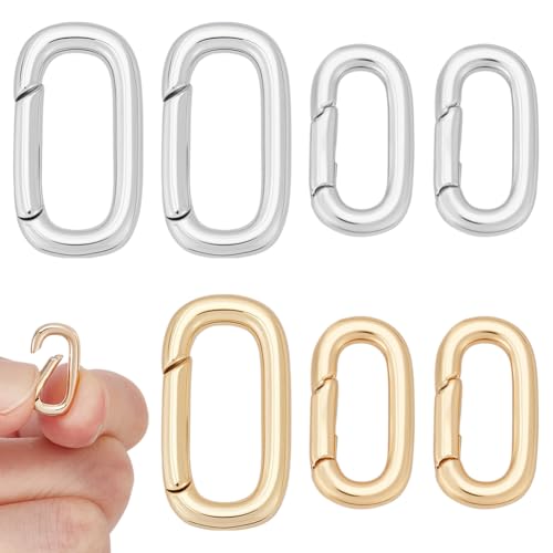 UNICRAFTALE 8 Stück 2 Farben 18 Karat Vergoldete Federtorringe 2 Größen Platin Schnappverschlüsse Ovale Clips Karabinerhaken Metallfeder Schlüsselring Schnallenverschlüsse Für Taschen 14~18mm Lang UNICRAFTALE 8 Stück 2 Farben 18 Karat Vergoldete Federtorringe 2 Größen Platin Schnappverschlüsse Ovale Clips Karabinerhaken Metallfeder Schlüsselring Schnallenverschlüsse Für Taschen 14~18mm Lang von UNICRAFTALE
