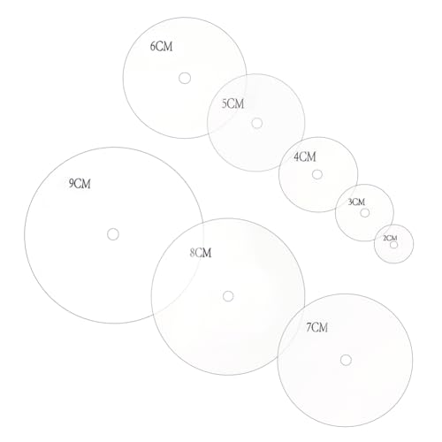 UNICRAFTALE 8 Stück 8 Größen Flache Runde Zeichenvorlage Transparentes Sashiko Schablonen Acryl Wiederverwendbare Zeichenvorlage Geometrische Vorlage Malschablonen Für Heimwerker Scrapbooking von UNICRAFTALE