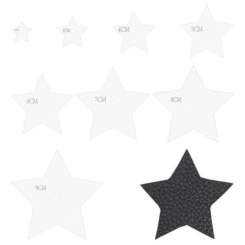 UNICRAFTALE 8 Stück 8 Größen Stern Schablone Acryl Sashiko Schablonen Sternschablonen Stern Quiltvorlage Stickwerkzeug Zeichen Sternschablonen Zum Malen Handquilten Und Sticken DIY Dekoration Handwerk von UNICRAFTALE