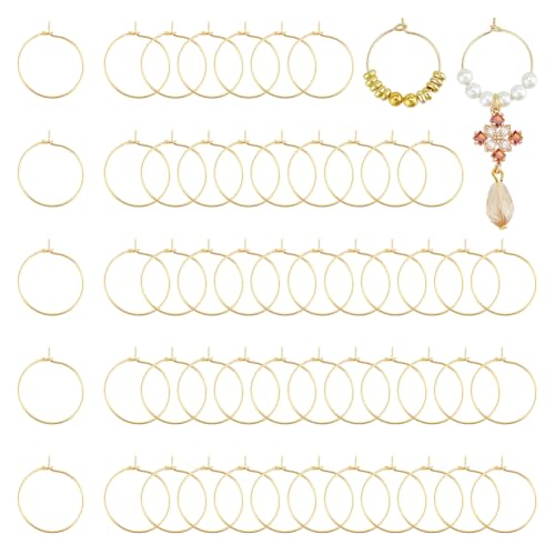UNICRAFTALE 80 Stück 18 Karat Vergoldete Weinglas Charms Ringe Creolen Ohrringe Weinglasringe 20mm Metall Ohrringe Creolen Ohrringe Selber Machen Set Für DIY Schmuck Basteln Party Festival von UNICRAFTALE