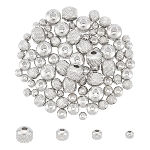 UNICRAFTALE 80 Stück 4 Größen Edelstahl Runde Perlen Abstandsperlen Rondellperlen Strukturierte Perlen Lose Perlen Metall Abstandsperlen Für Die Herstellung von DIY Armbändern Und Halsketten Schmuck UNICRAFTALE 80 Stück 4 Größen Edelstahl Runde Perlen Abstandsperlen Rondellperlen Strukturierte Perlen Lose Perlen Metall Abstandsperlen Für Die Herstellung von DIY Armbändern Und Halsketten Schmuck von UNICRAFTALE