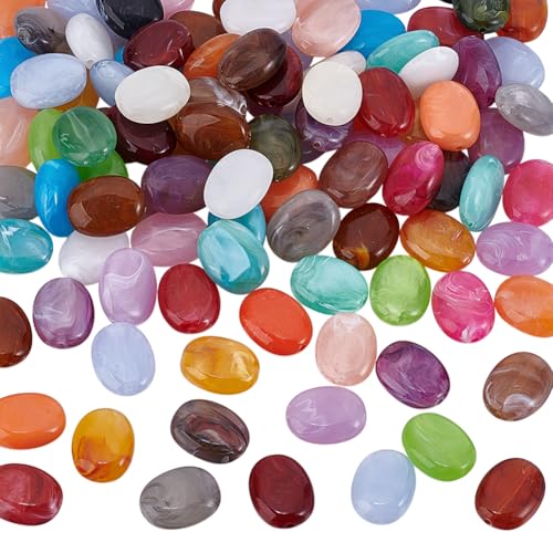 UNICRAFTALE Ca. 100 Stück Acryl Abstandsperlen Edelstein Imitat Bunt Winzige Lose Perlen Langlebige Ovale Perlen Für DIY Armbänder Halsketten Schmuckherstellung Basteln Loch 2mm von UNICRAFTALE