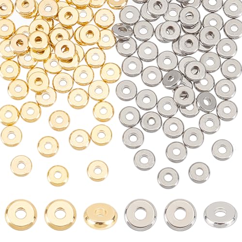 UNICRAFTALE 120 Stück 2 Farben Flache Runde Perlen Edelstahl Perlen Spacer Beads Scheibenperlen Rondell Abstandsperlen Runde Lose Perlen Für DIY Armbänder Halsketten Schmuckherstellung Loch 1.2 mm UNICRAFTALE 120 Stück 2 Farben Flache Runde Perlen Edelstahl Perlen Spacer Beads Scheibenperlen Rondell Abstandsperlen Runde Lose Perlen Für DIY Armbänder Halsketten Schmuckherstellung Loch 1.2 mm von UNICRAFTALE