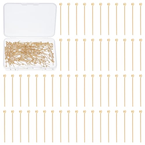 UNICRAFTALE 150 Stück 24K Vergoldete Kopfstifte Biegsame 20mm Edelstahl Kugelkopfstifte Metall Augenstifte Endkopfstifte Beschläge Für Die Herstellung von Ohrringen Schmuck UNICRAFTALE 150 Stück 24K Vergoldete Kopfstifte Biegsame 20mm Edelstahl Kugelkopfstifte Metall Augenstifte Endkopfstifte Beschläge Für Die Herstellung von Ohrringen Schmuck von UNICRAFTALE