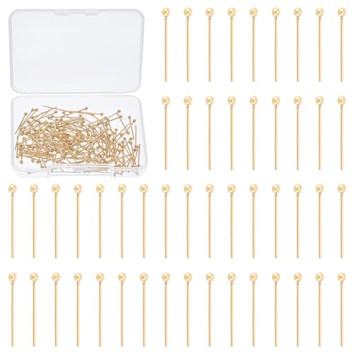 UNICRAFTALE 150 Stück 24K Vergoldete Kopfstifte Edelstahl Kugelkopfstifte 15-18mm Gerader Kopfstift Ösenstifte Metall Endkopfstifte Beschläge Für Die Herstellung von Schmuck UNICRAFTALE 150 Stück 24K Vergoldete Kopfstifte Edelstahl Kugelkopfstifte 15-18mm Gerader Kopfstift Ösenstifte Metall Endkopfstifte Beschläge Für Die Herstellung von Schmuck von UNICRAFTALE