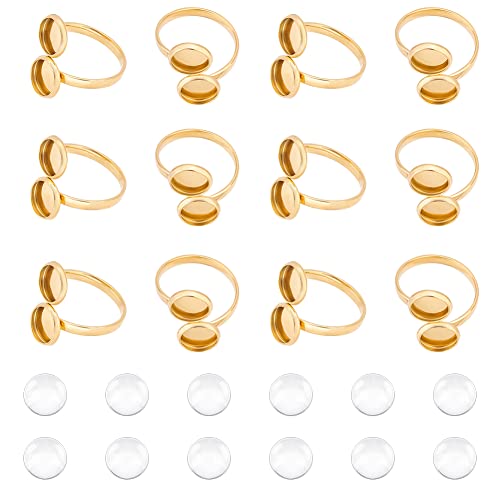 UNICRAFTALE DIY Manschettenring Set Größe 6 1/2 Offener Manschettenring Lünette Tablett 304 Edelstahl Fingerring Echte 18K Vergoldete Cabochon Ring Mit Glas Cabochon Kuppeln Für Die Ringherstellung UNICRAFTALE DIY Manschettenring Set Größe 6 1/2 Offener Manschettenring Lünette Tablett 304 Edelstahl Fingerring Echte 18K Vergoldete Cabochon Ring Mit Glas Cabochon Kuppeln Für Die Ringherstellung von UNICRAFTALE