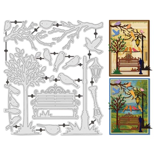 UNICRAFTALE Kleiner Vogel Metallstanzer Wiederverwendbar Für Kartenherstellung Zweig Bank Prägevorlagen Ausschneide Schablonen Park Hintergrund Schablonen Stanzer Für DIY Basteln Scrapbooking UNICRAFTALE Kleiner Vogel Metallstanzer Wiederverwendbar Für Kartenherstellung Zweig Bank Prägevorlagen Ausschneide Schablonen Park Hintergrund Schablonen Stanzer Für DIY Basteln Scrapbooking von UNICRAFTALE
