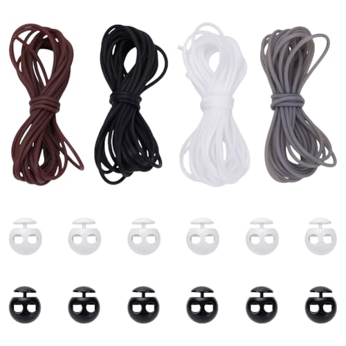 UNICRAFTALE Kordelstopper Set Maschenstopper Set 12 m 4 Farben Hohler Schlauch Aus Synthetischem Gummi Strick Barber Kordel Maschenhalter Mit 24 Kordelstoppern Aus Kunststoff Zum Halten von Maschen UNICRAFTALE Kordelstopper Set Maschenstopper Set 12 m 4 Farben Hohler Schlauch Aus Synthetischem Gummi Strick Barber Kordel Maschenhalter Mit 24 Kordelstoppern Aus Kunststoff Zum Halten von Maschen von UNICRAFTALE