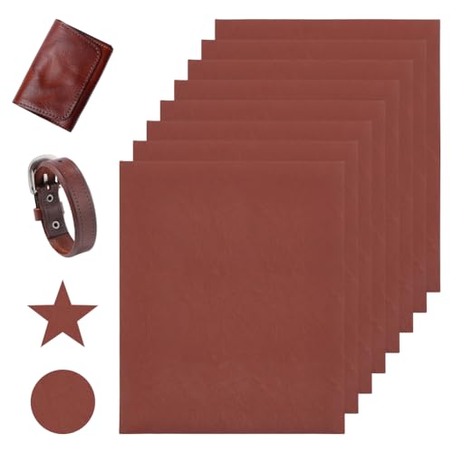 UNICRAFTALE Kunstleder-Blatt zum Basteln, dick, 1 mm, langlebig, rechteckig, Kunstlederstoff zum Gravieren, Bastelmaterial, Werkzeug, DIY, 26 x 32 cm, Braun von UNICRAFTALE