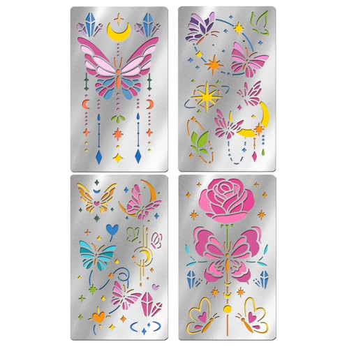 UNICRAFTALE Metall-Schablonen mit Schmetterlingsmotiven, gemischt, 4 Stück, Edelstahl, Metallschablonen, Zeichenschablonen für DIY, Scrapbooking, Fotoalbum, dekorative Prägung, DIY-Papierkarte UNICRAFTALE Metall-Schablonen mit Schmetterlingsmotiven, gemischt, 4 Stück, Edelstahl, Metallschablonen, Zeichenschablonen für DIY, Scrapbooking, Fotoalbum, dekorative Prägung, DIY-Papierkarte von UNICRAFTALE