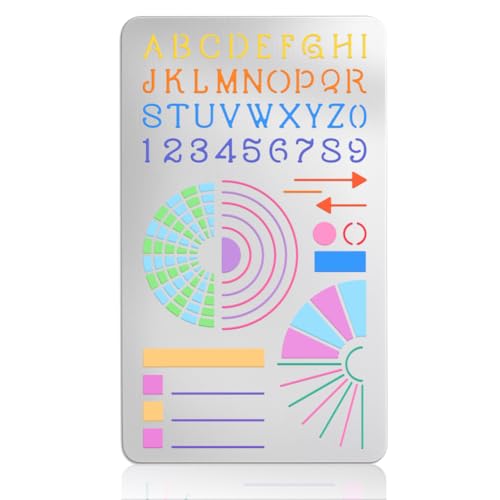 UNICRAFTALE Metallschablonen Zum Basteln Holzbrennen Kreis Gewohnheitstracker Schablone Edelstahl Wiederverwendbare Alphabet Vorlage Tagebuch Kalender Holzschnitzvorlage Zum Zeichnen Und Gravieren von UNICRAFTALE