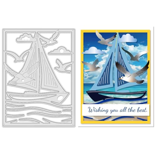 UNICRAFTALE Möwenmotiv Stanzformen Für Die Kartengestaltung Segelboot Motiv Vogelrahmen Stanzformen Metallstanzform Für Scrapbooking Stanzschablone DIY Prägung Papier Fotoalbum Basteldekor UNICRAFTALE Möwenmotiv Stanzformen Für Die Kartengestaltung Segelboot Motiv Vogelrahmen Stanzformen Metallstanzform Für Scrapbooking Stanzschablone DIY Prägung Papier Fotoalbum Basteldekor von UNICRAFTALE