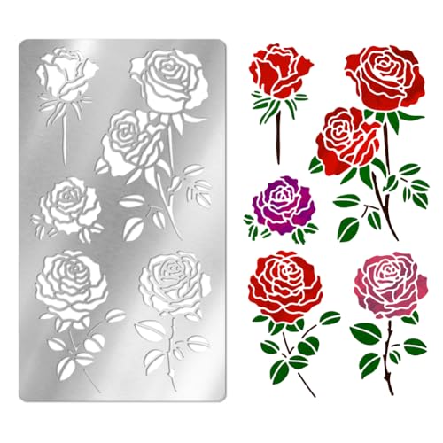 UNICRAFTALE Rosen Metallschablone Blumen Schicht Zeichenschablonen Edelstahl Malschablonen Wiederverwendbare Blumenschablone Zum Malen Auf Wand Leinwand Holz Basteln Möbel Papier UNICRAFTALE Rosen Metallschablone Blumen Schicht Zeichenschablonen Edelstahl Malschablonen Wiederverwendbare Blumenschablone Zum Malen Auf Wand Leinwand Holz Basteln Möbel Papier von UNICRAFTALE